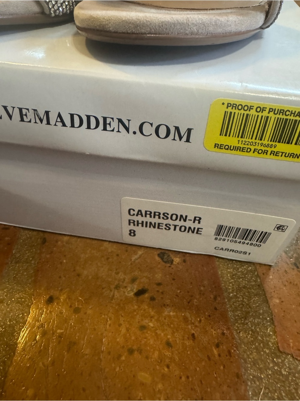Steve Madden Blush Rhinestone Strap Block Heel Sandals - Picture 3 of 3